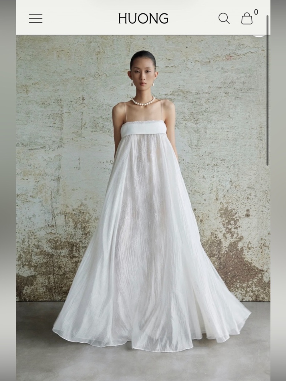 HUONG White Strapless Maxi Gown